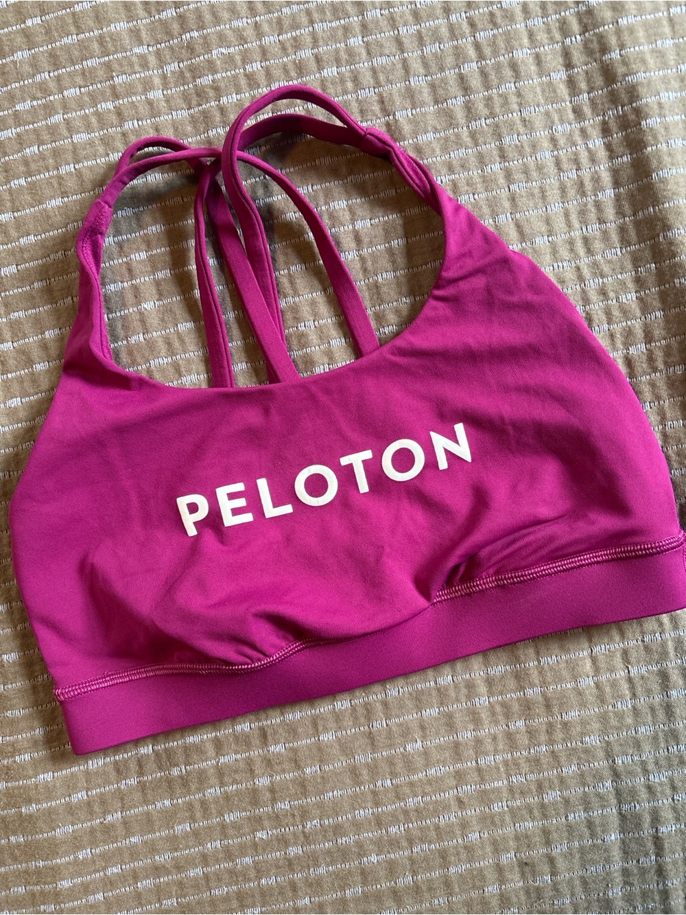 Lululemon x Peloton Energy Size 6 Magenta Pink Strappy Sports Bra